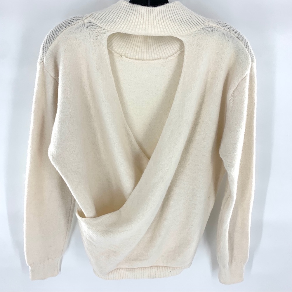 Raga Open Drape Back Chunky Knit Cream Sweater